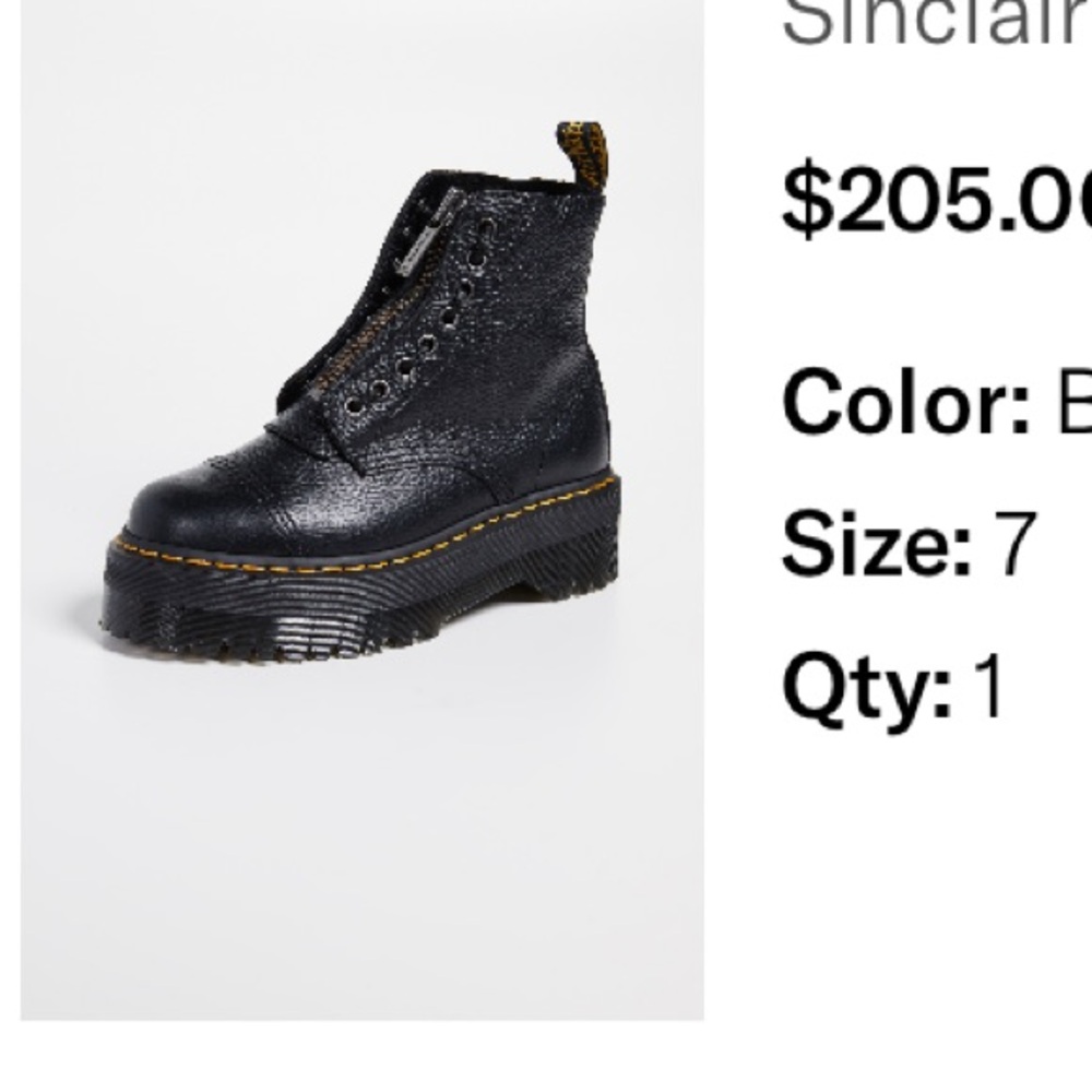 Dr. Martens Black Leather Combat Boots